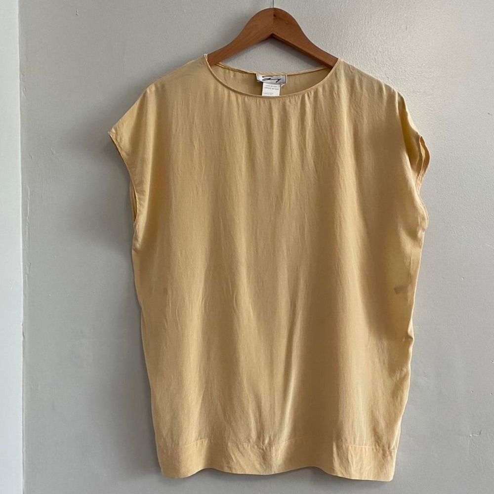 Vintage italian yellow silk blouse